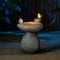 Glitzhome® 20.75" Zen-Style Faux Stone Texture Outdoor Birdbath Fountain with LED Light